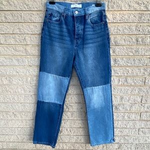 Kancan Jeans Women’s Size 28 High Rise Straight Patch Work 90’s Inspired Retro